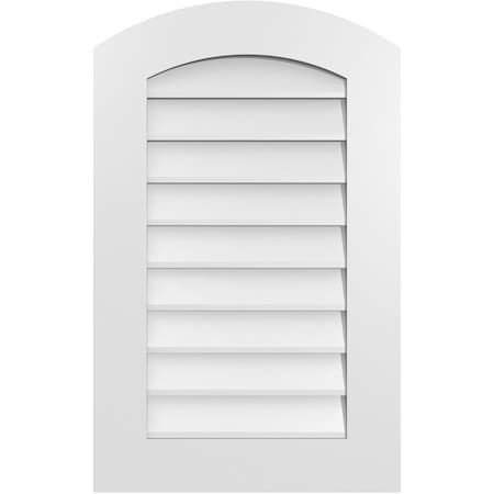 Ekena Millwork Arch Top Surface Mount PVC Gable Vent: Functional, w/ 3-1/2"W x 1"P Standard Frame, 20"W x 32"H GVPAR20X3201SF
